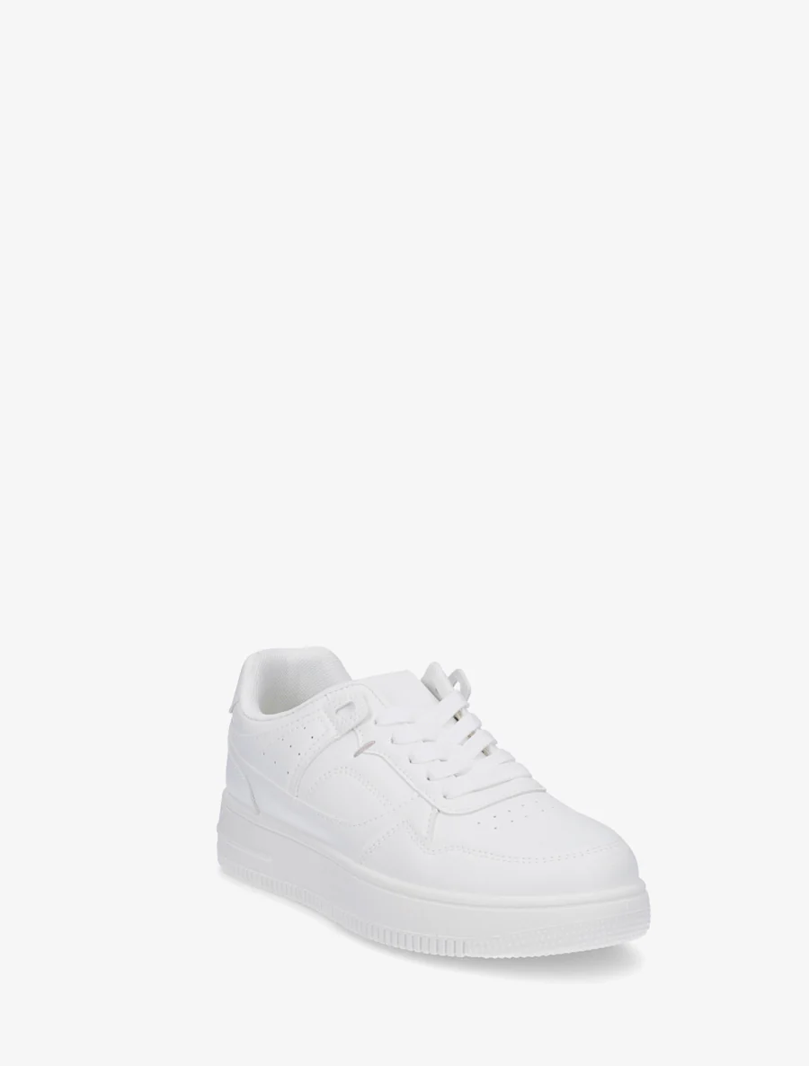 Sneakers van imitatieleer met dikke zool - Wit - Image 2