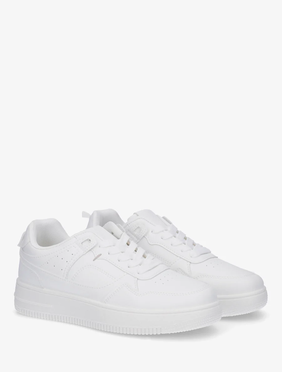 Sneakers van imitatieleer met dikke zool - Wit - Image 4