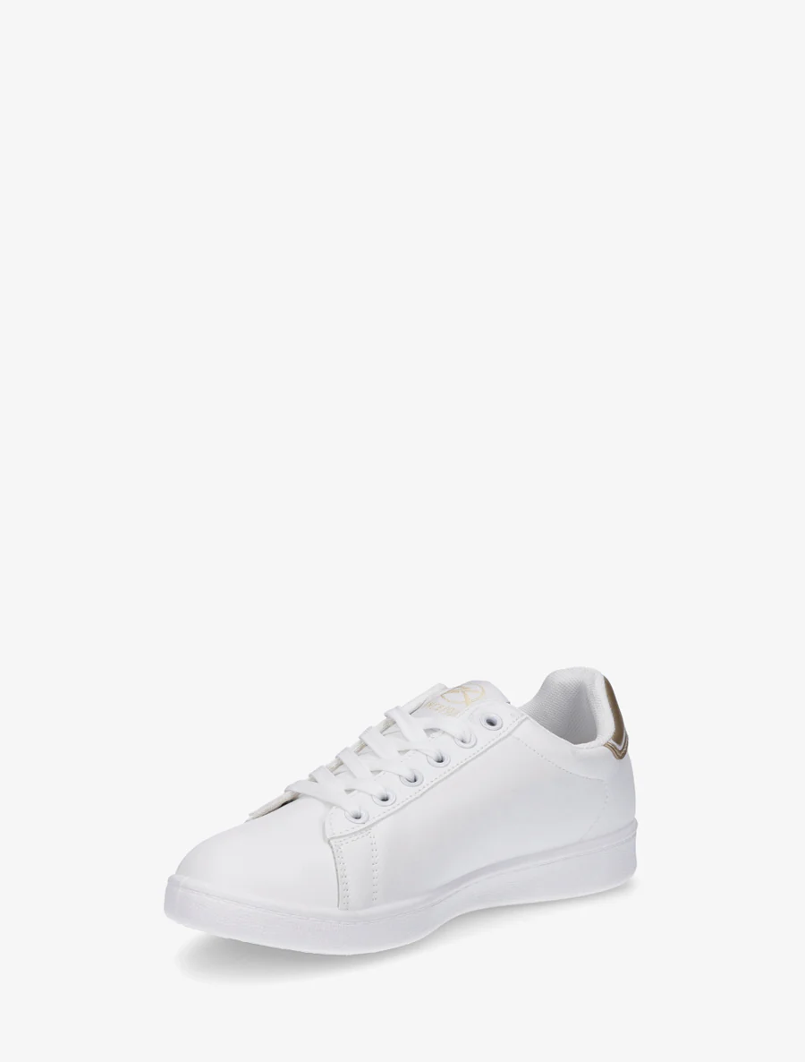 Sneakers van imitatieleer met geborduurde inscriptie - Goud - Image 3