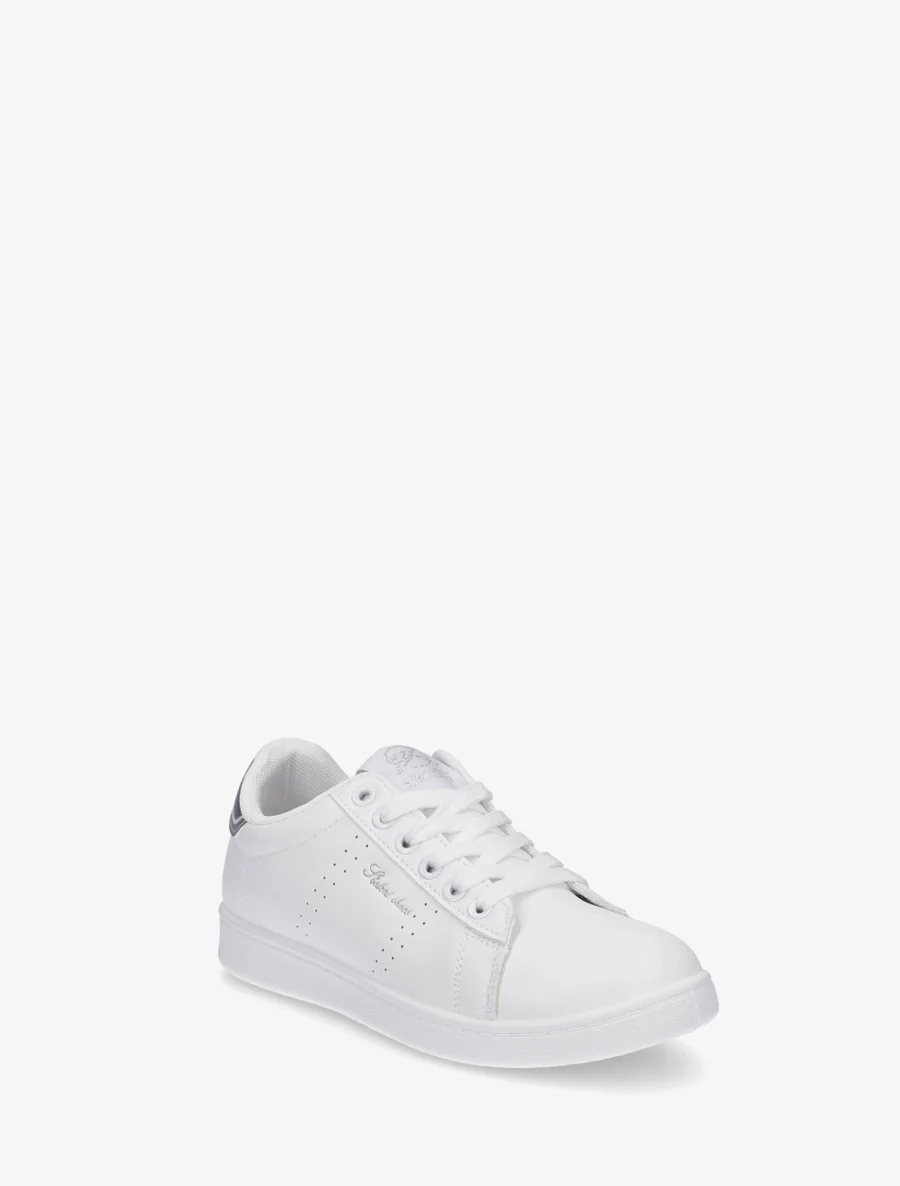 Sneakers van imitatieleer met geborduurde inscriptie - Geld - Image 2