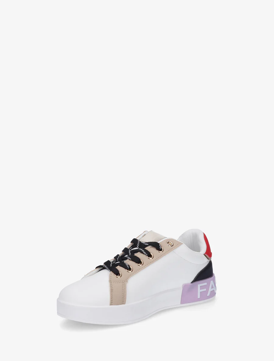 Sneakers van imitatieleer met iriserende band en ritssluiting - Sering - Image 3