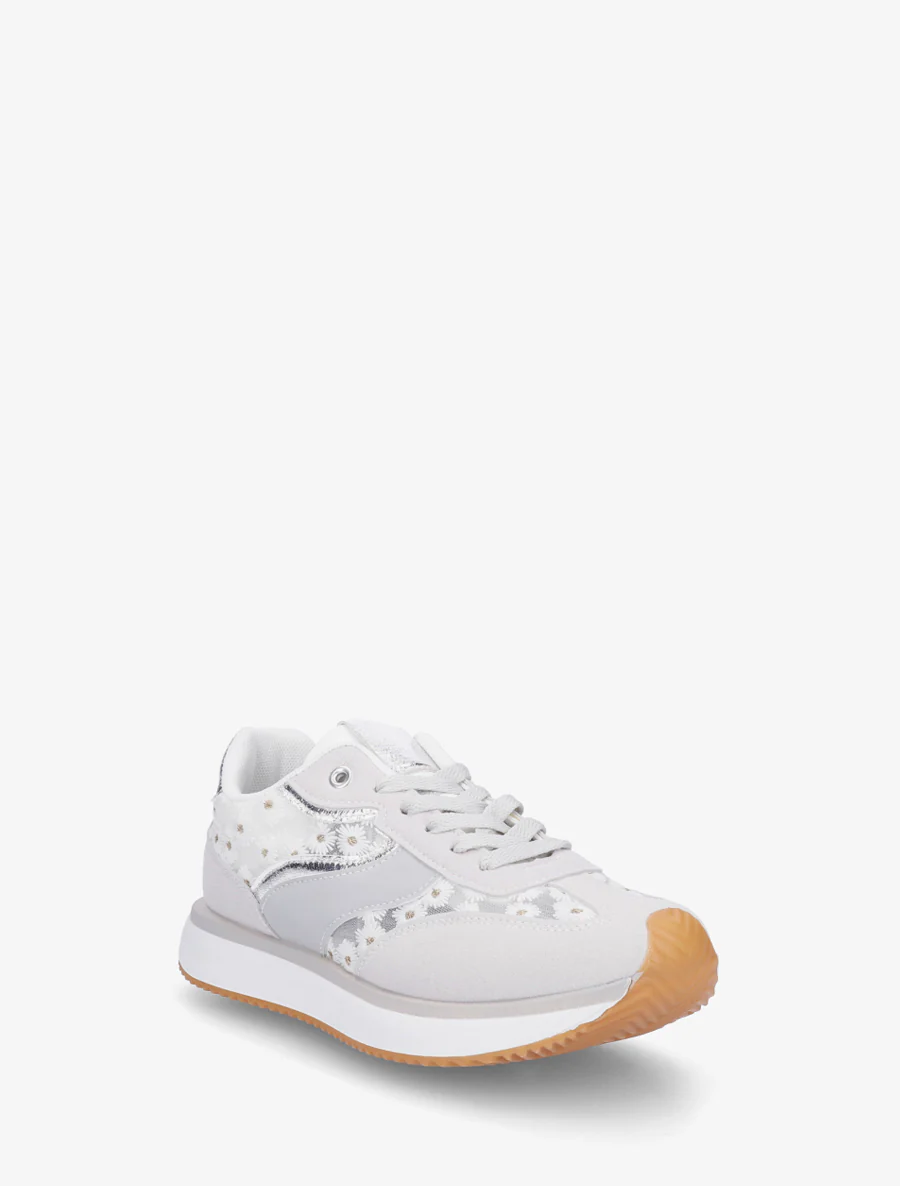 Sneakers van imitatieleer met margrietmotief - Geld - Image 2