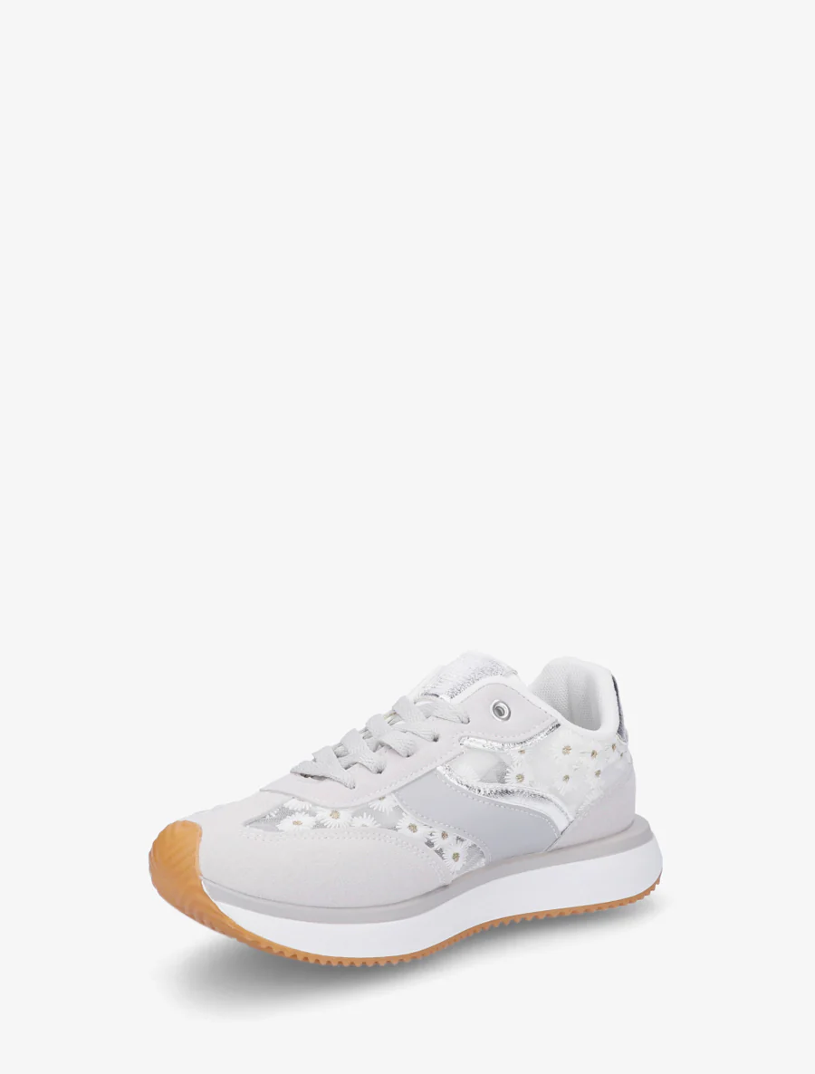 Sneakers van imitatieleer met margrietmotief - Geld - Image 3