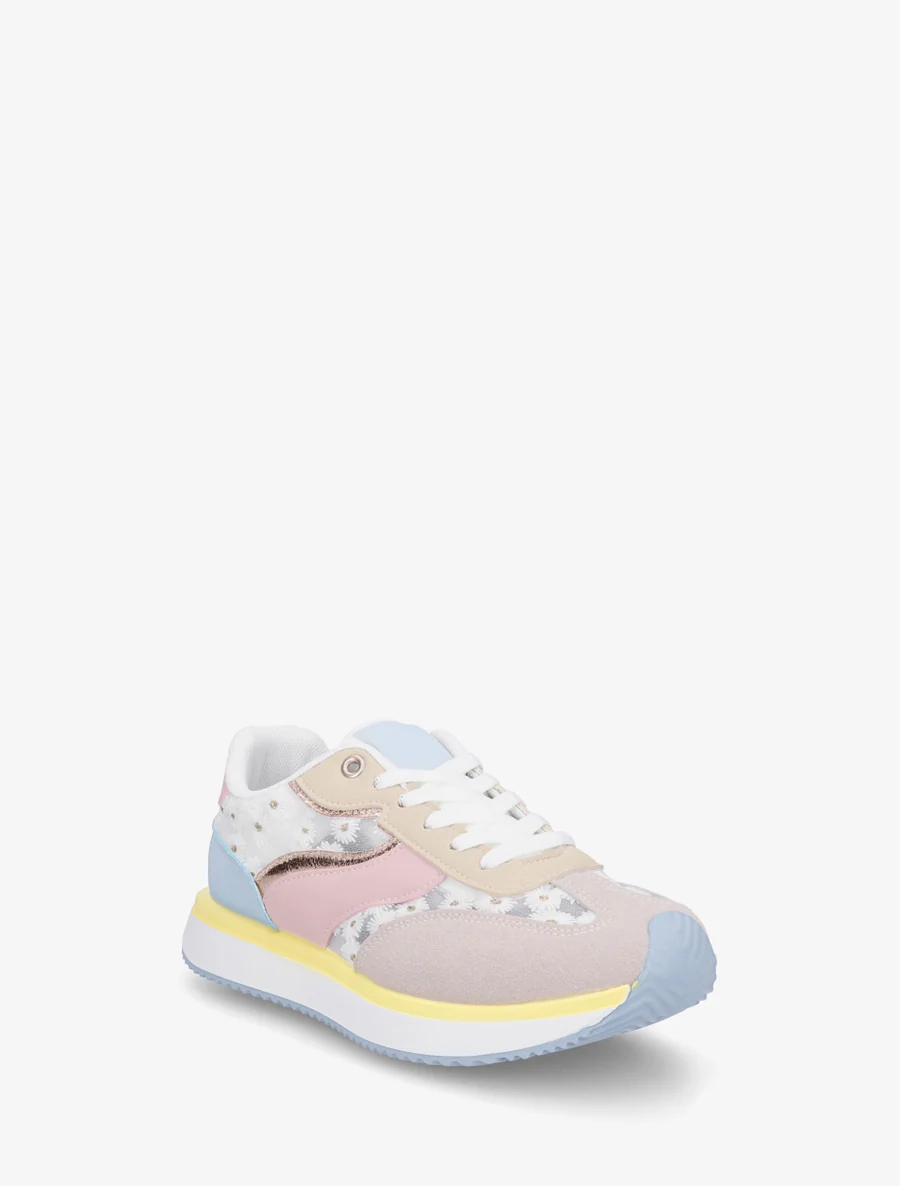 Sneakers van imitatieleer met margrietmotief - Mol - Image 2
