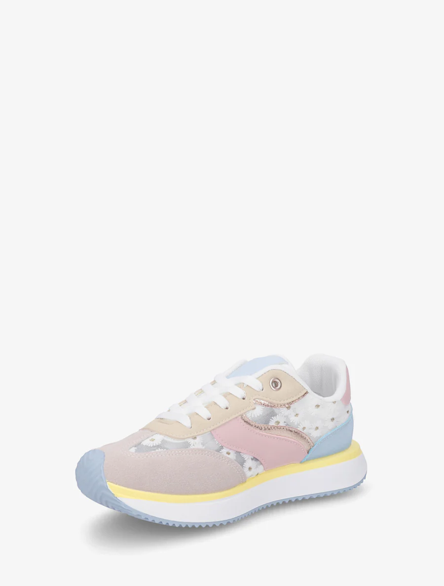 Sneakers van imitatieleer met margrietmotief - Mol - Image 3