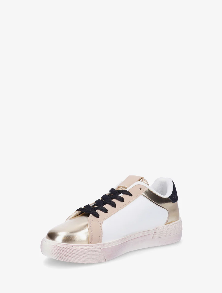 Sneakers van imitatieleer met sterpatroon - Goud - Image 3