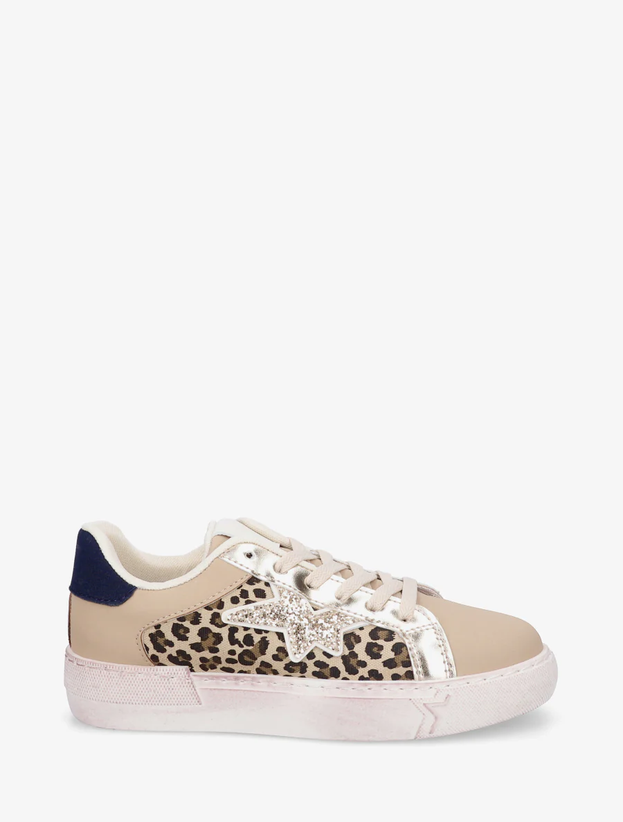 Sneakers van imitatieleer met sterpatroon - Mol