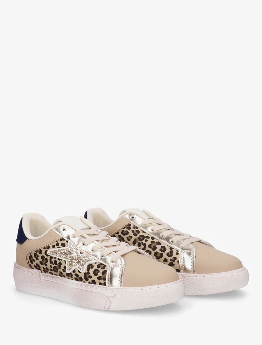 Sneakers van imitatieleer met sterpatroon - Mol - Image 4