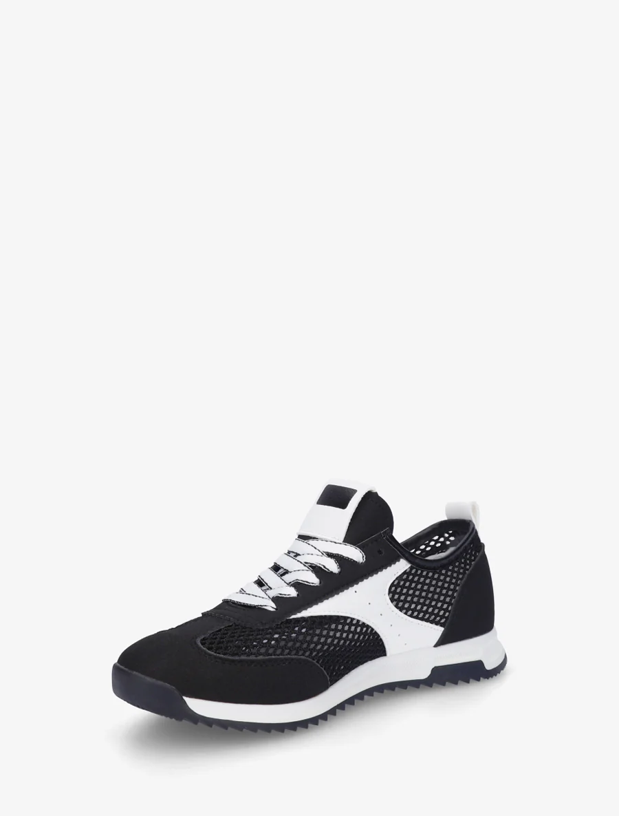 Sneakers van opengewerkt materiaal in twee soorten - Zwart - Image 3