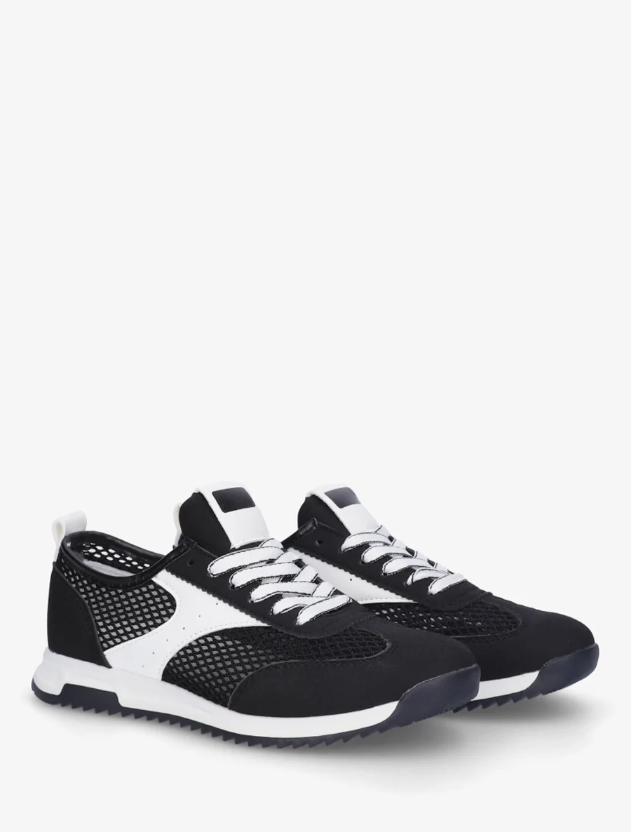 Sneakers van opengewerkt materiaal in twee soorten - Zwart - Image 4