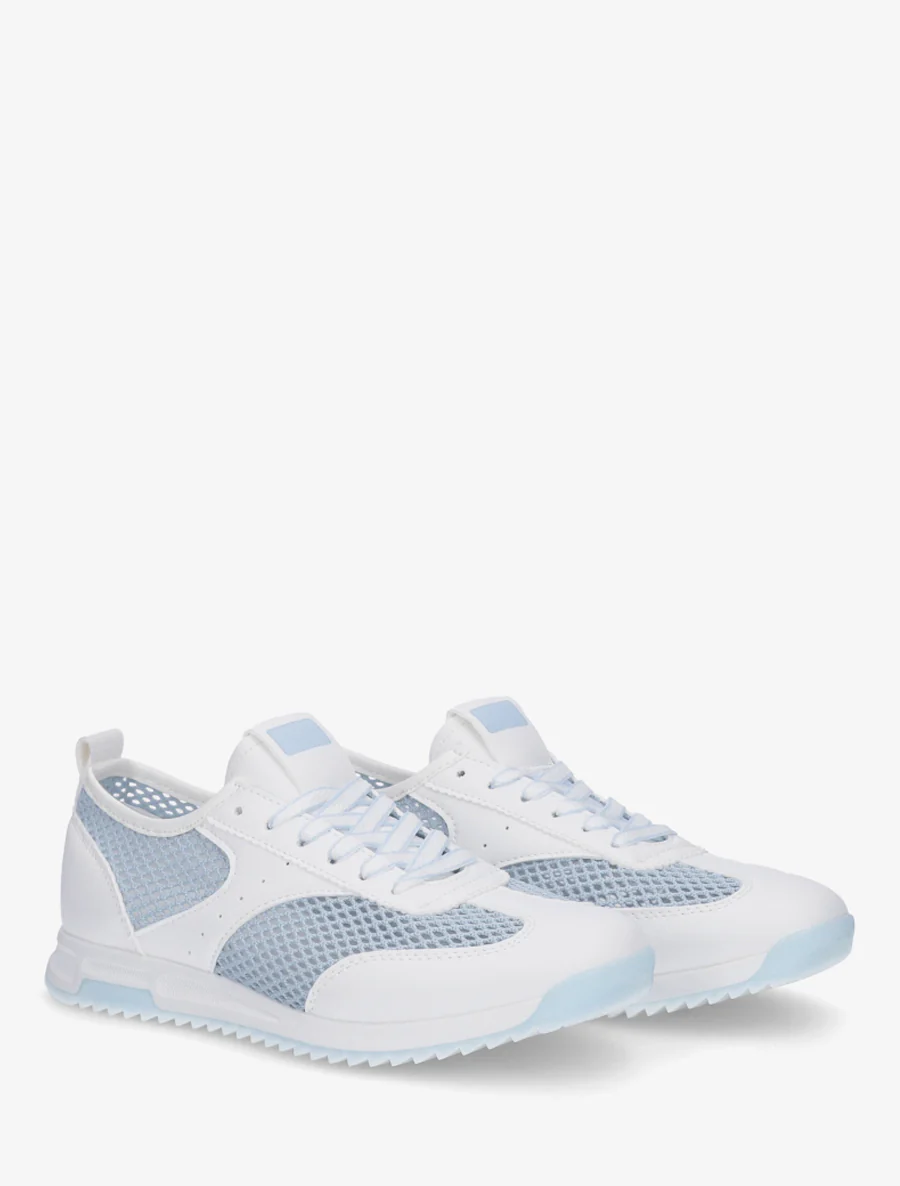 Sneakers van opengewerkt materiaal in twee soorten - Lichtblauw - Image 4