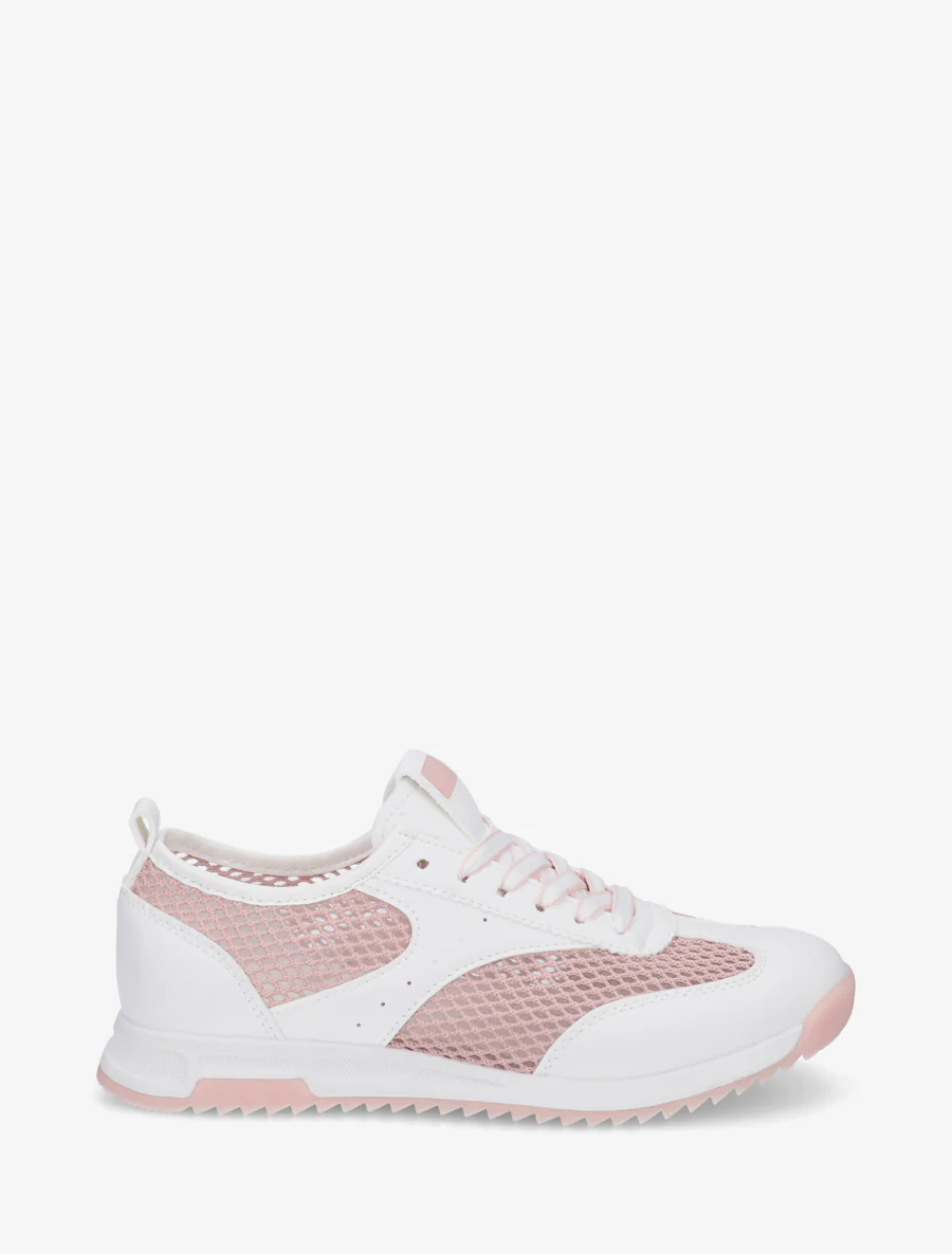 Sneakers van opengewerkt materiaal in twee soorten - Roos