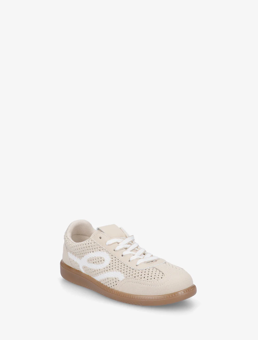 Sneakers van stof met grafisch patroon - Beige - Image 2