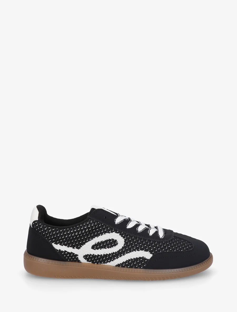 Sneakers van stof met grafisch patroon - Zwart