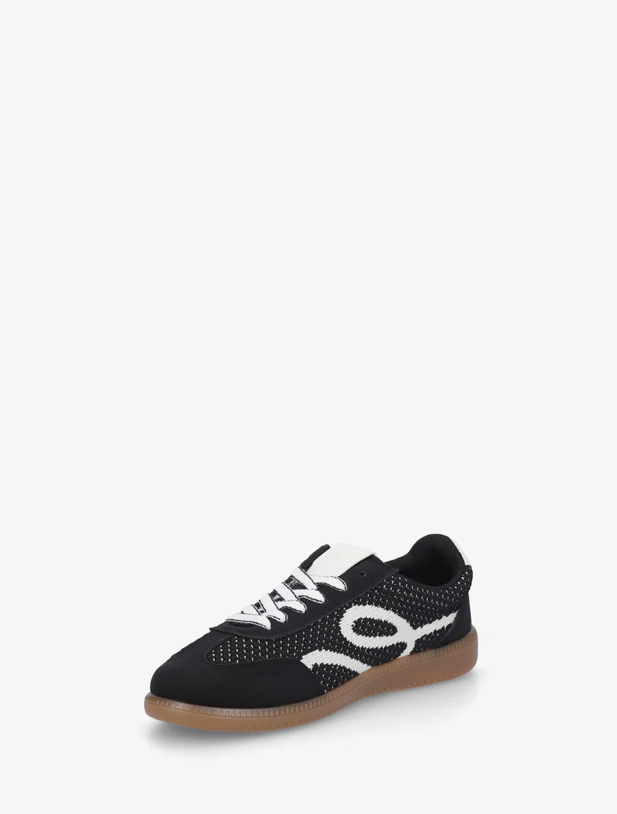 Sneakers van stof met grafisch patroon - Zwart - Image 3