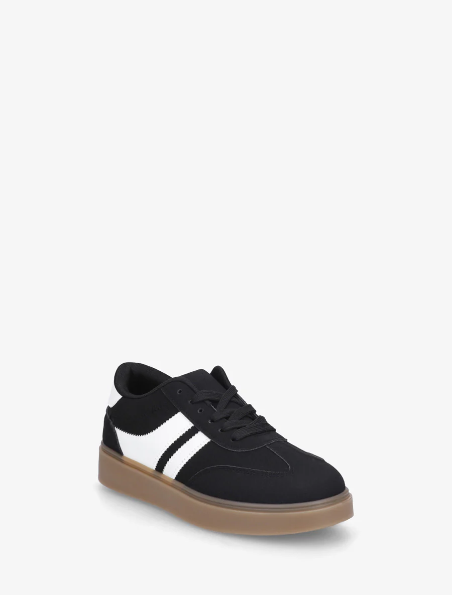 Sneakers van suèdine met contrasterende banden - Zwart - Image 2