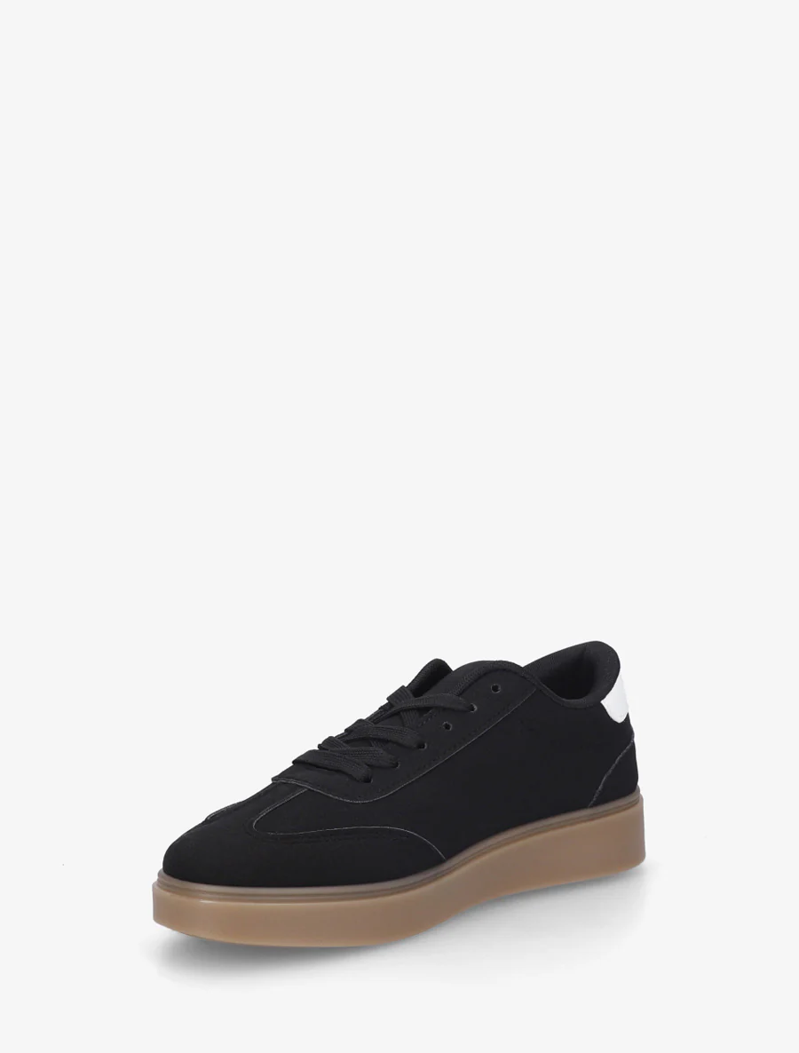 Sneakers van suèdine met contrasterende banden - Zwart - Image 3