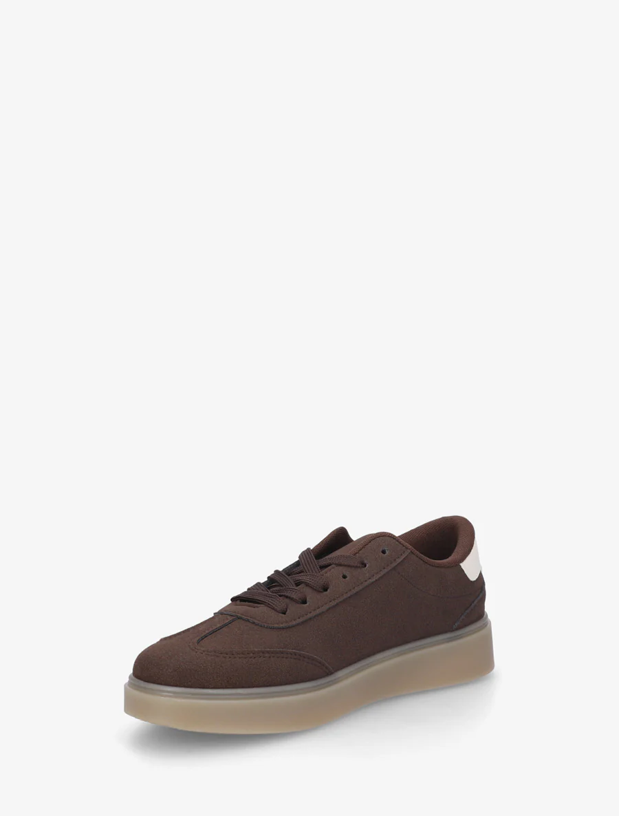Sneakers van suèdine met contrasterende banden - Bruin - Image 3