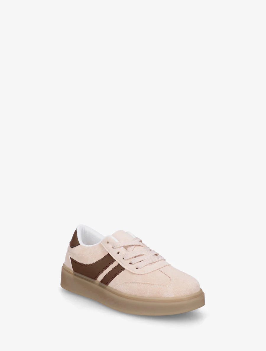 Sneakers van suèdine met contrasterende banden - Beige - Image 2