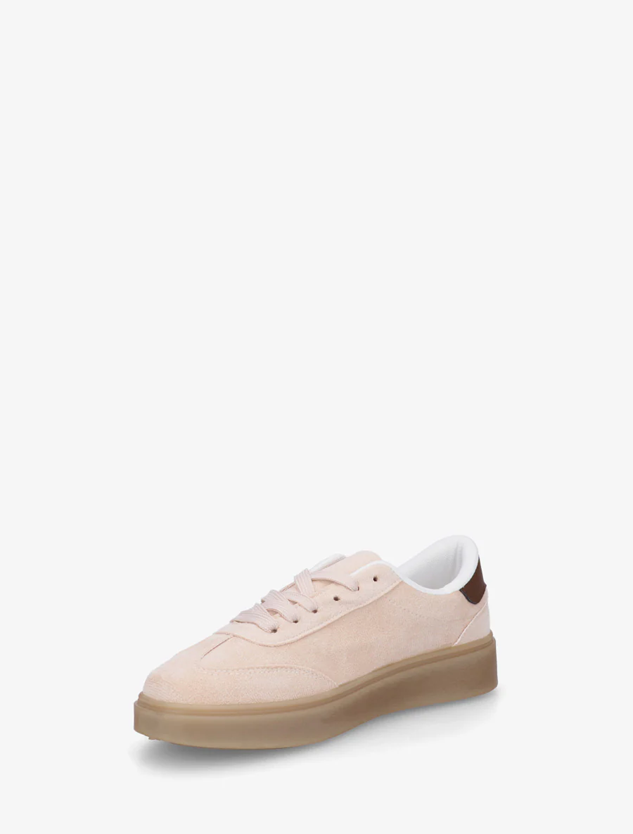 Sneakers van suèdine met contrasterende banden - Beige - Image 3