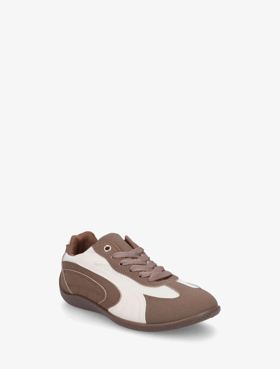 Sneakers van suèdine met contrasterende banden - Bruin - Image 2