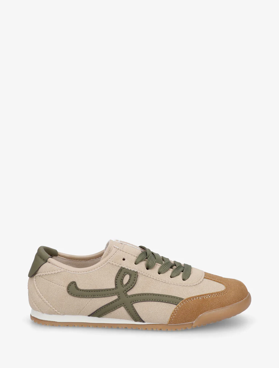 Sneakers van suèdine met grafisch inzetstuk - Mol