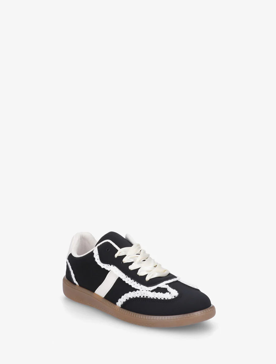 Sneakers van suèdine met haakdetail - Zwart - Image 2