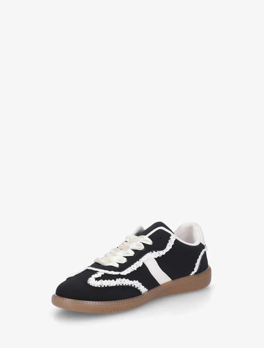 Sneakers van suèdine met haakdetail - Zwart - Image 3