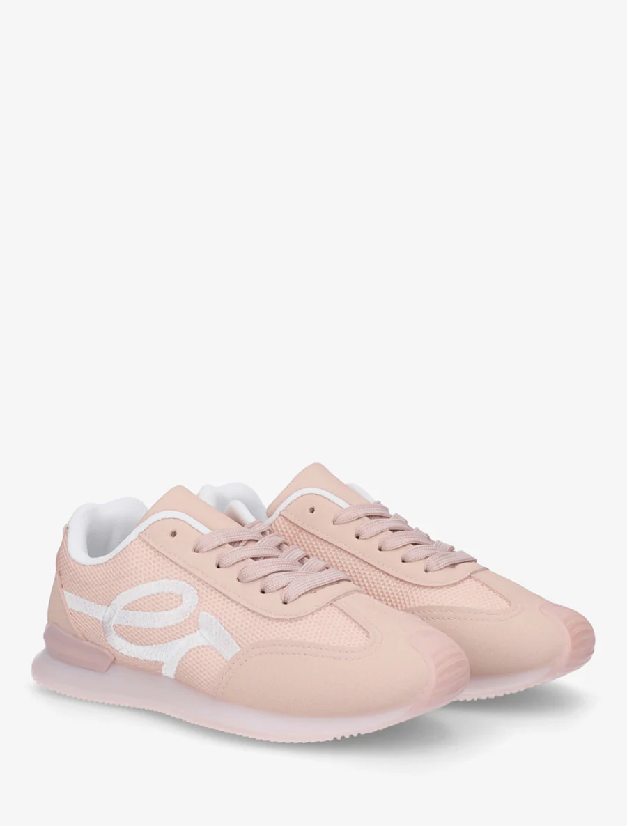 Sneakers van twee materialen met fantasieborduurwerk - Roos - Image 4