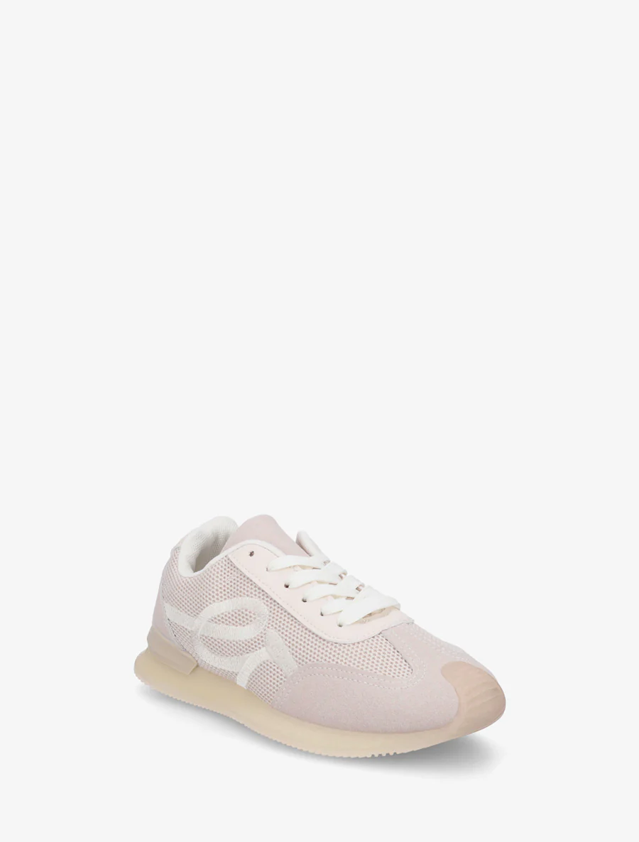 Sneakers van twee materialen met fantasieborduurwerk - Beige - Image 2