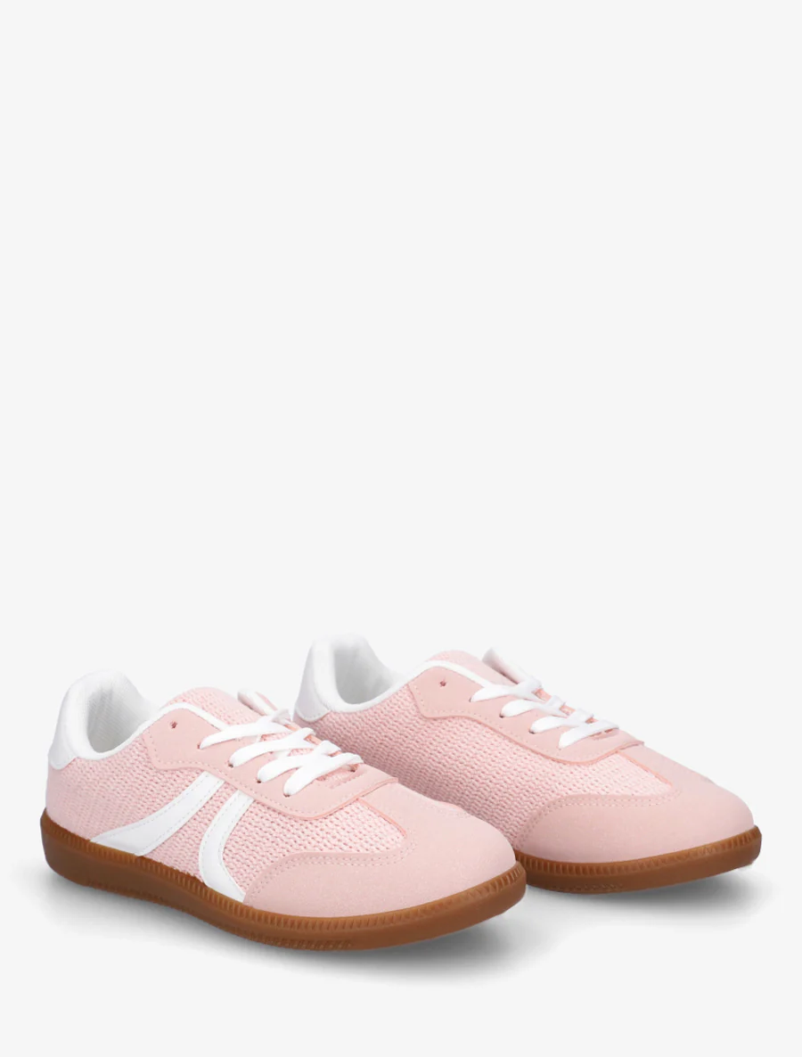 Sneakers van twee materialen met rubberen zool - Roos - Image 4