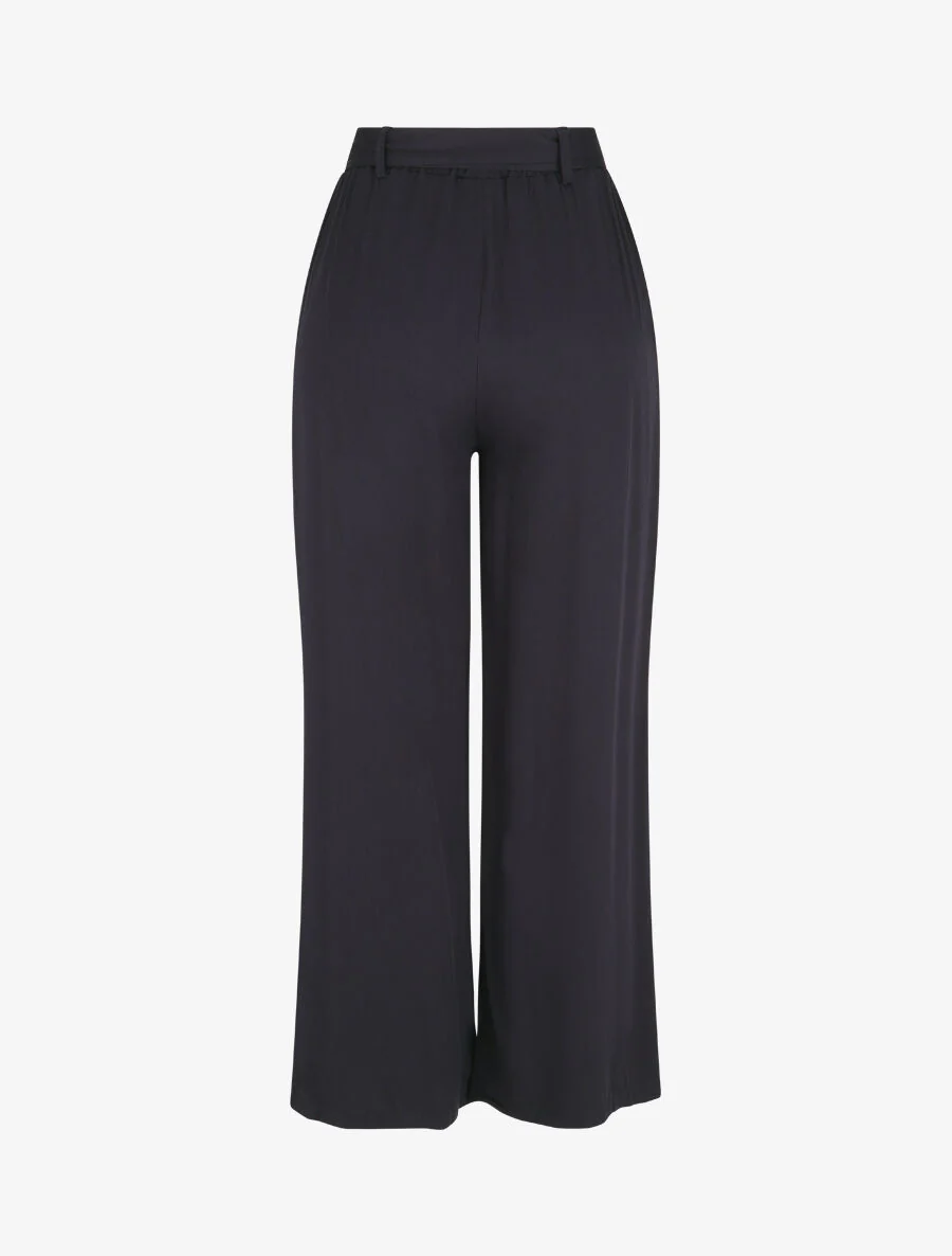 Soepele elastische broek - Marineblauw - Image 2
