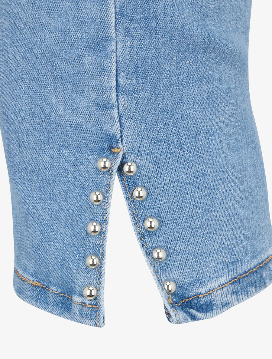 Spijkerbroek met split. - Blauw - Image 3