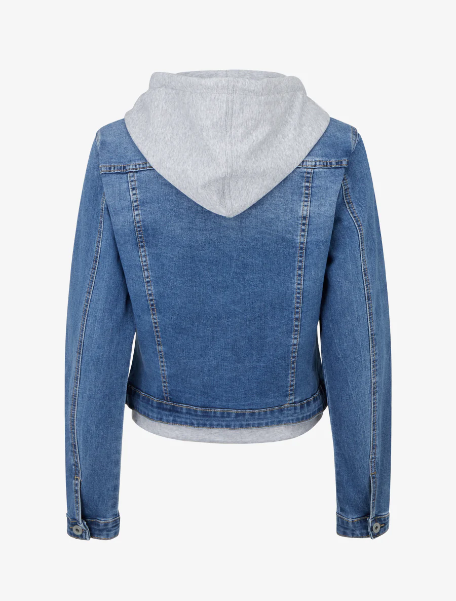 Spijkerjack met capuchon - Blauw - Image 2