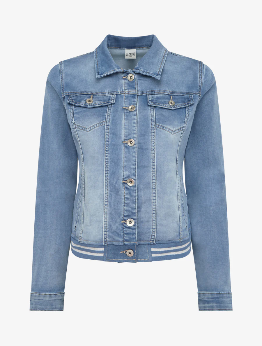 Spijkerjack met elastische boorden - Blauw