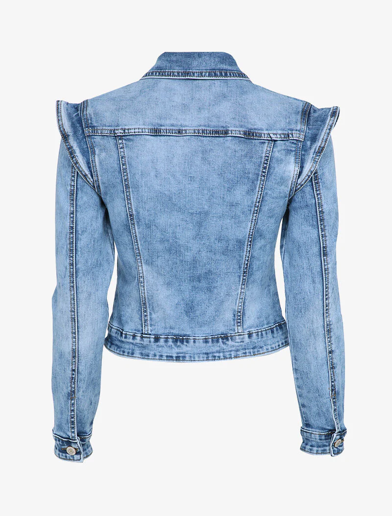 Spijkerjas met schouderstukken - Lichtblauw denim - Image 2