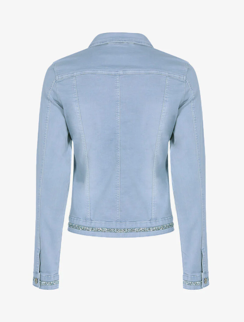 Spijkerjas met strass-randen - blauw - Image 2