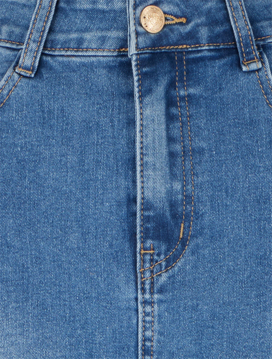 Spijkerrok met split aan de achterkant - Blauw - Image 3
