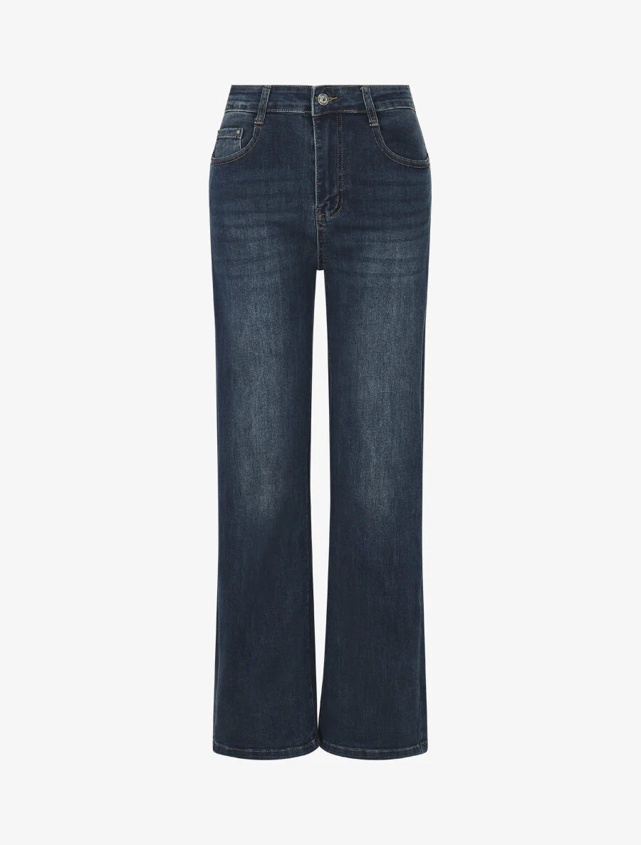 Standaard push-up jeans met rechte pijpen - blauw