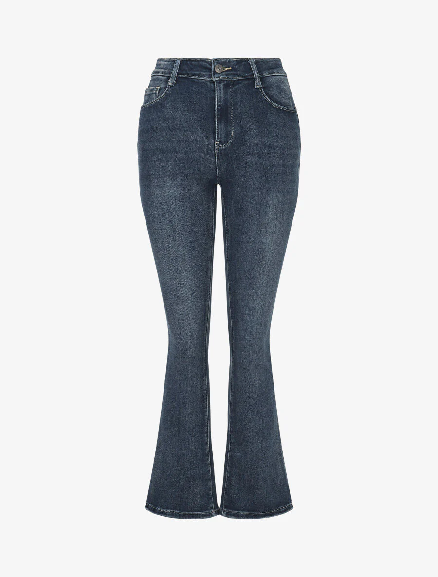 Standaard push-up washed flare jeans - blauw