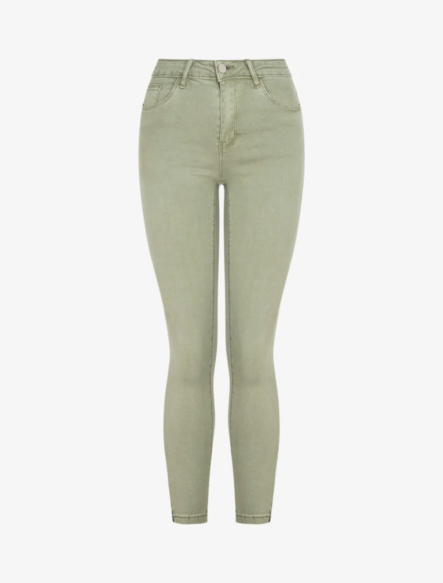 Standaard slim fit jeans - Licht kaki