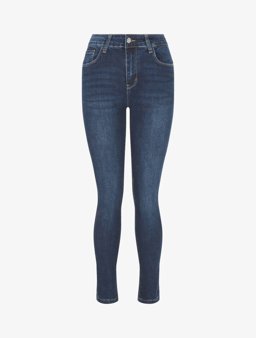 Standaard slim fit push-up jeans - blauw