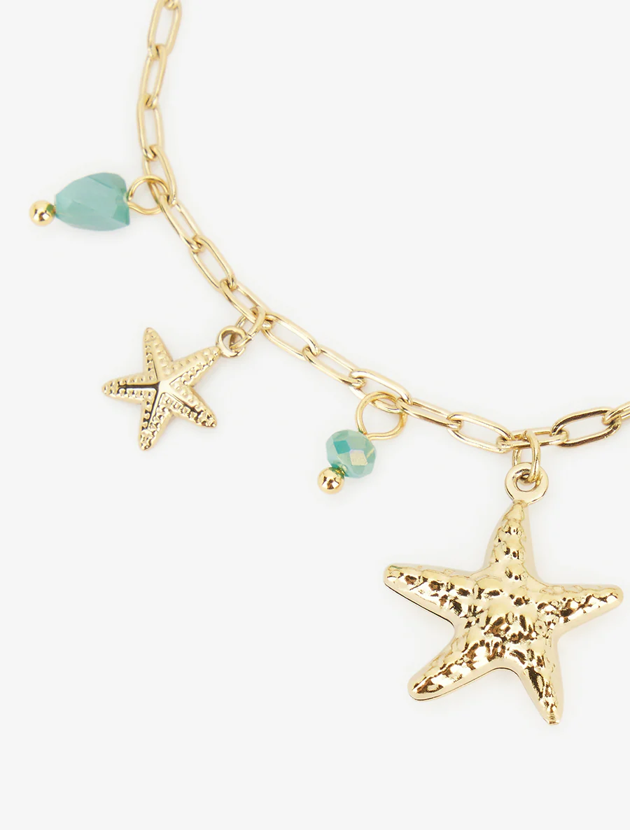 Sterrenarmband met bedeltjes en gekleurde stenen - Groen - Image 3