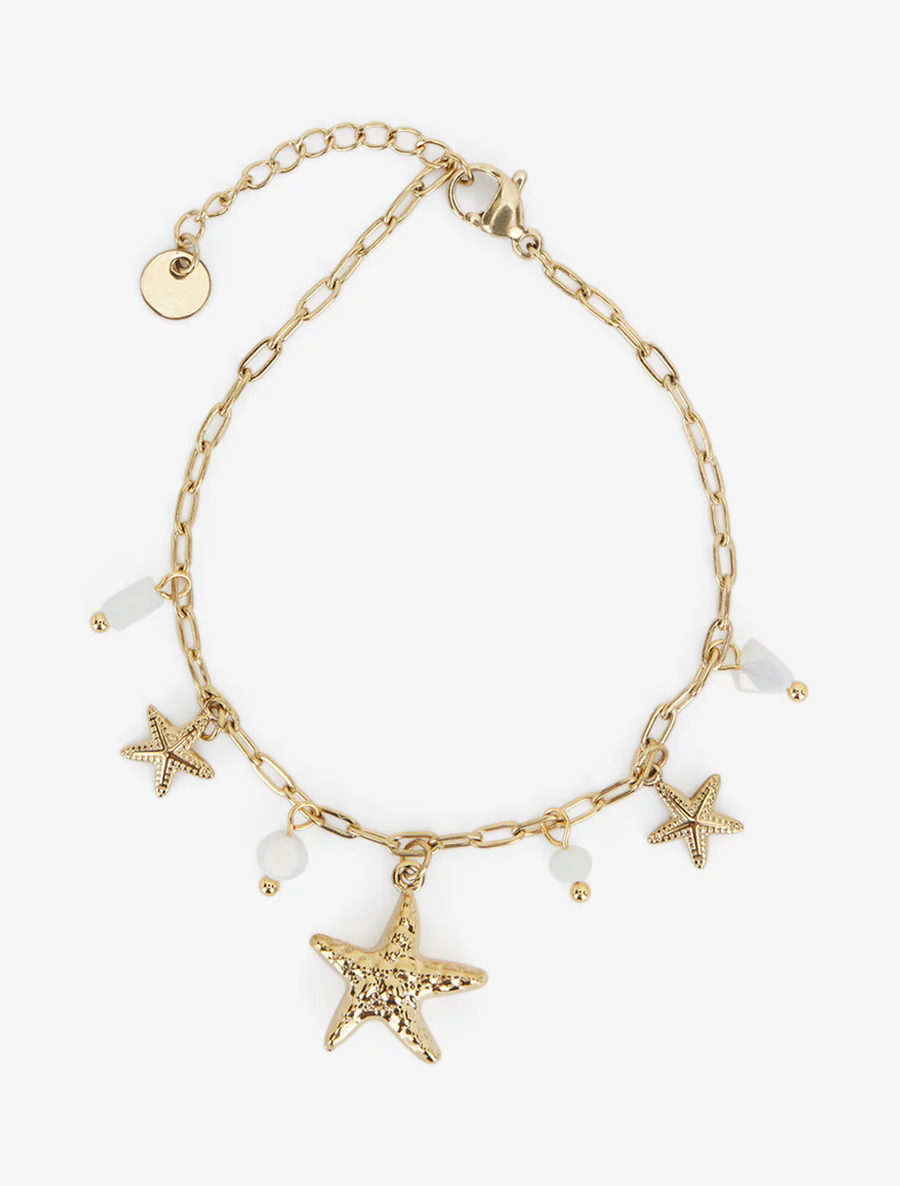 Sterrenarmband met bedeltjes en gekleurde stenen - Wit - Image 2