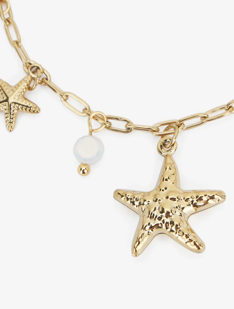 Sterrenarmband met bedeltjes en gekleurde stenen - Wit - Image 3