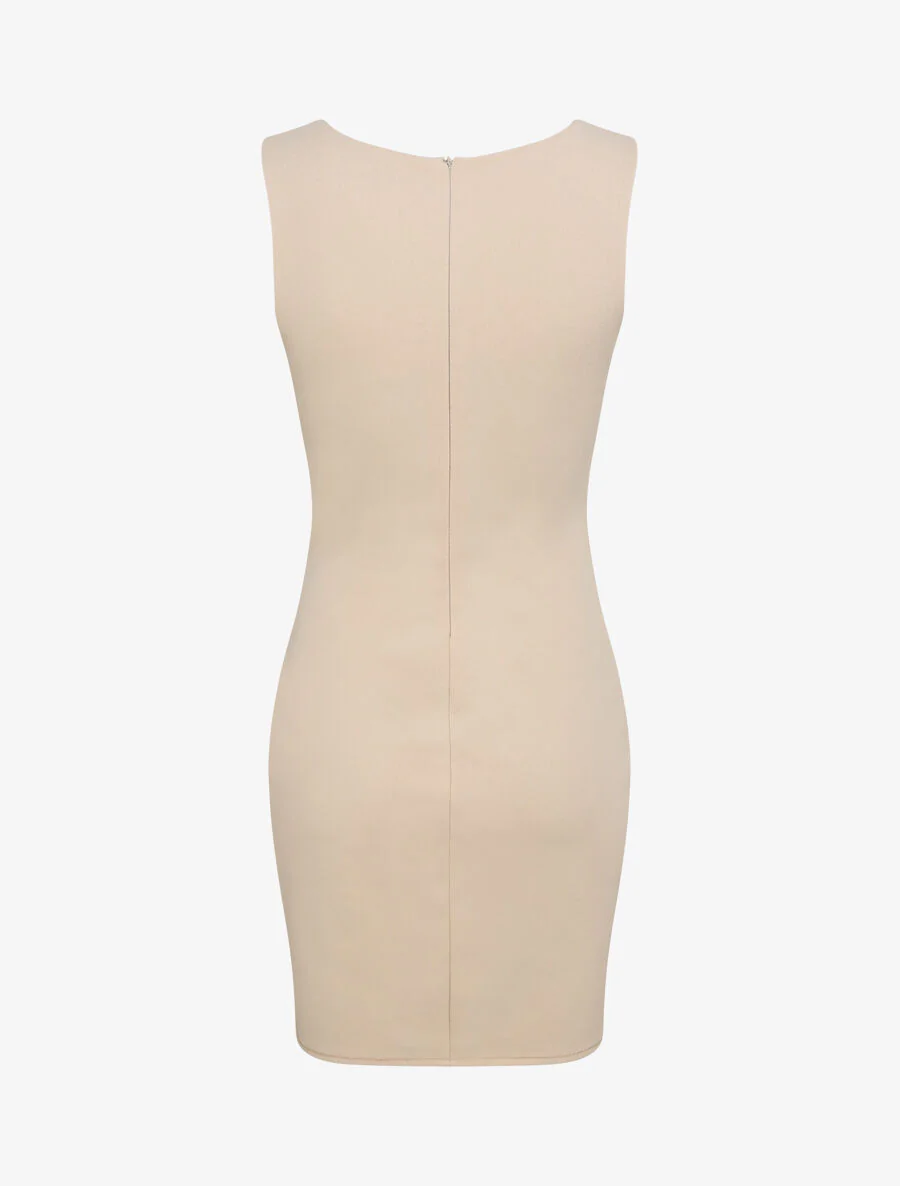 Stijlvolle knopjes portemonnee jurk - Beige - Image 2