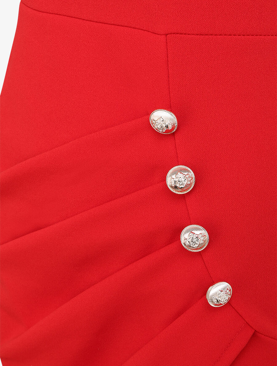 Stijlvolle knopjes portemonnee jurk - Rood - Image 3