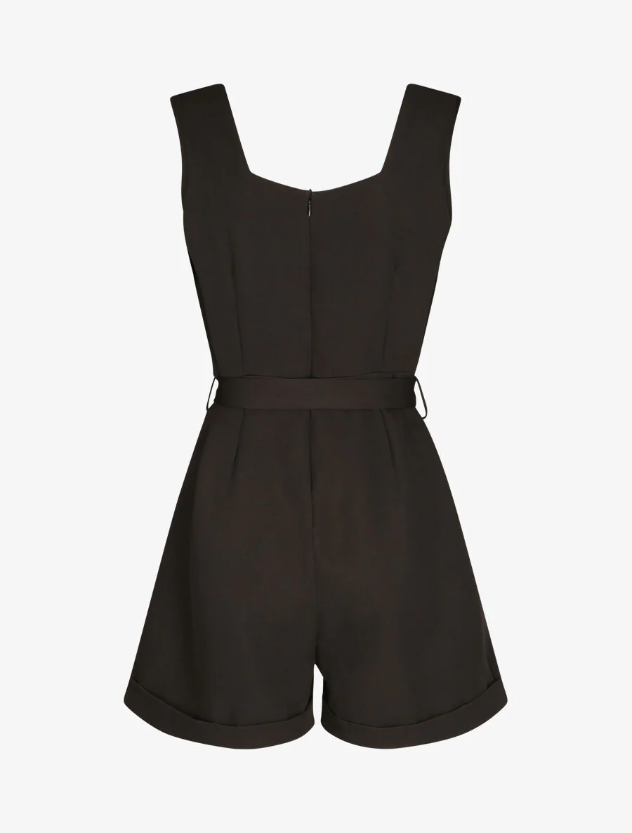 Stijlvolle knopjes shorts - Zwart - Image 2