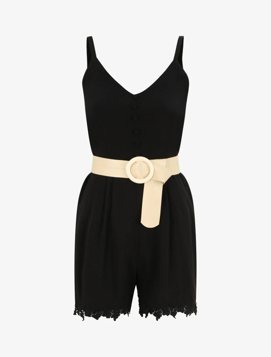 Stijlvolle knopjes shorts - Zwart