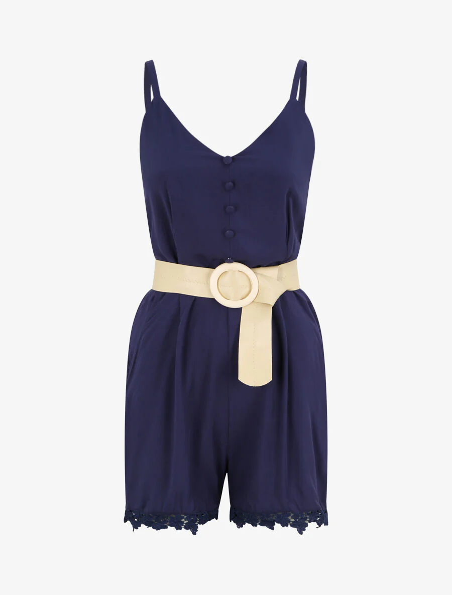 Stijlvolle knopjes shorts - Donkerblauw